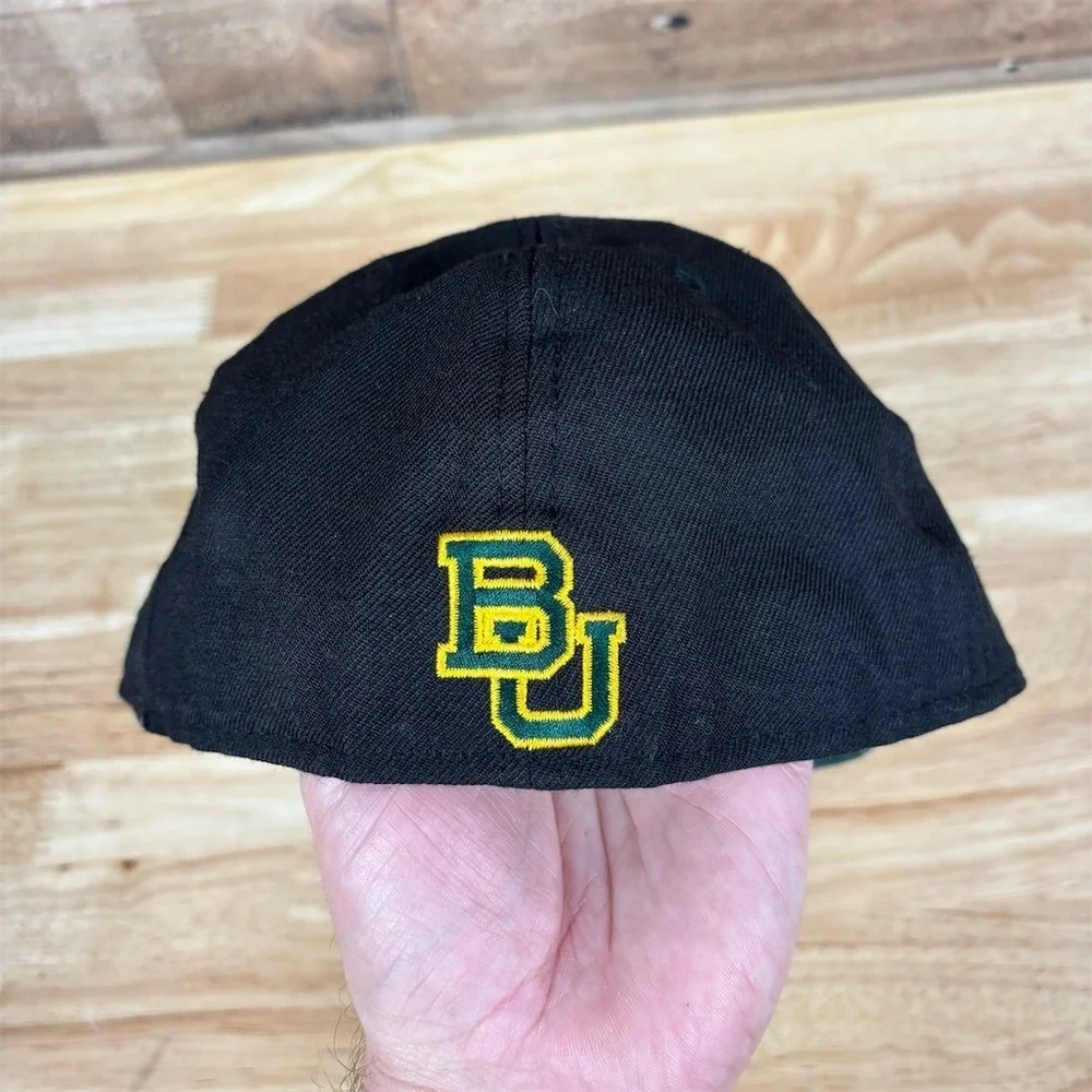 Baylor Bears‎ New Era 59FIFTY Fitted Cap Hat Black Teal Brim Size 7 3/8